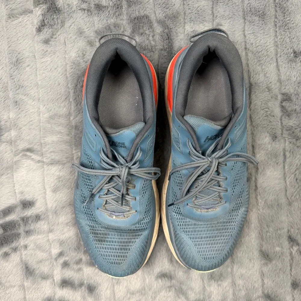 Hoka Bondi 7 Mens 12 Wide 2E Running Shoes Real Teal Blue 1110530 RTOS
